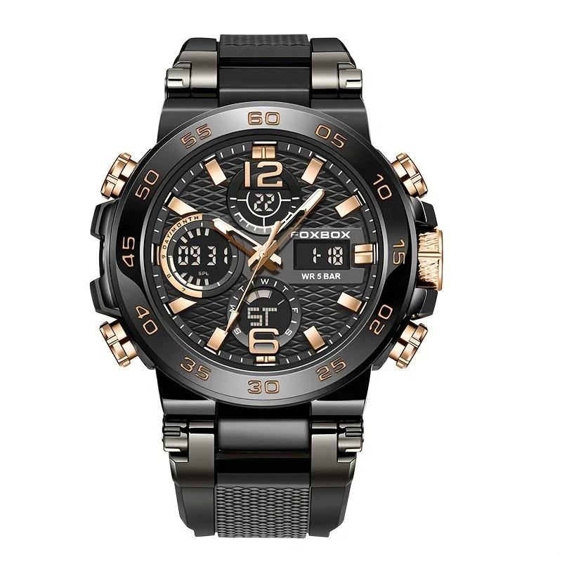 Men’s Dual Display Digital Military Quartz Watch: Precision, Durability, and Multifunctionality