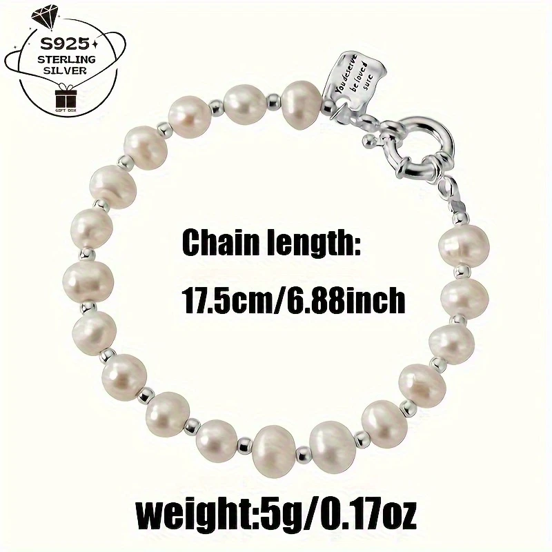 Elegant 925 Sterling Silver & Freshwater Pearl Bracelet – The Ultimate Vintage Statement Piece