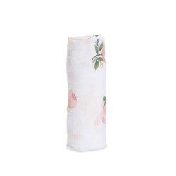 Single Cotton Muslin Swaddle | Floral Roses