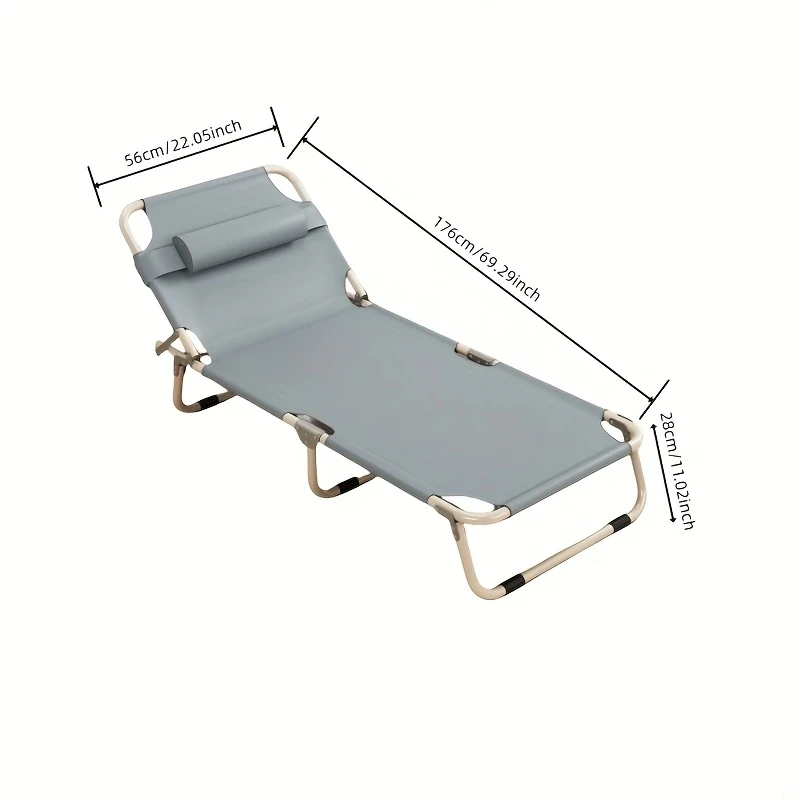 Portable Folding Bed – Lightweight Alloy Steel Frame with Gray Fabric Cover | Space-Saving Outdoor Sleeping Solution for Office, Camping & Home NZ