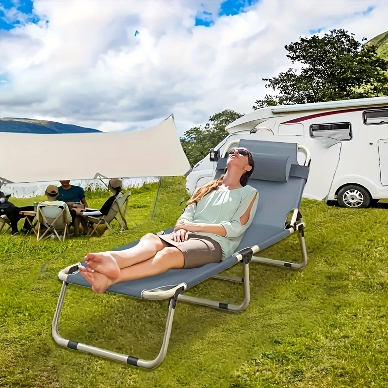 Portable Folding Bed – Lightweight Alloy Steel Frame with Gray Fabric Cover | Space-Saving Outdoor Sleeping Solution for Office, Camping & Home NZ