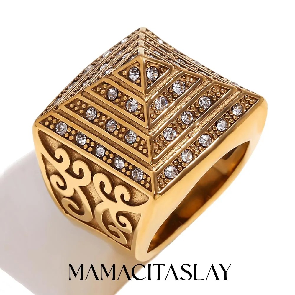 MamacitaSlay New In Vintage Four Story Pyramid Vine Waterproof Men’s Ring