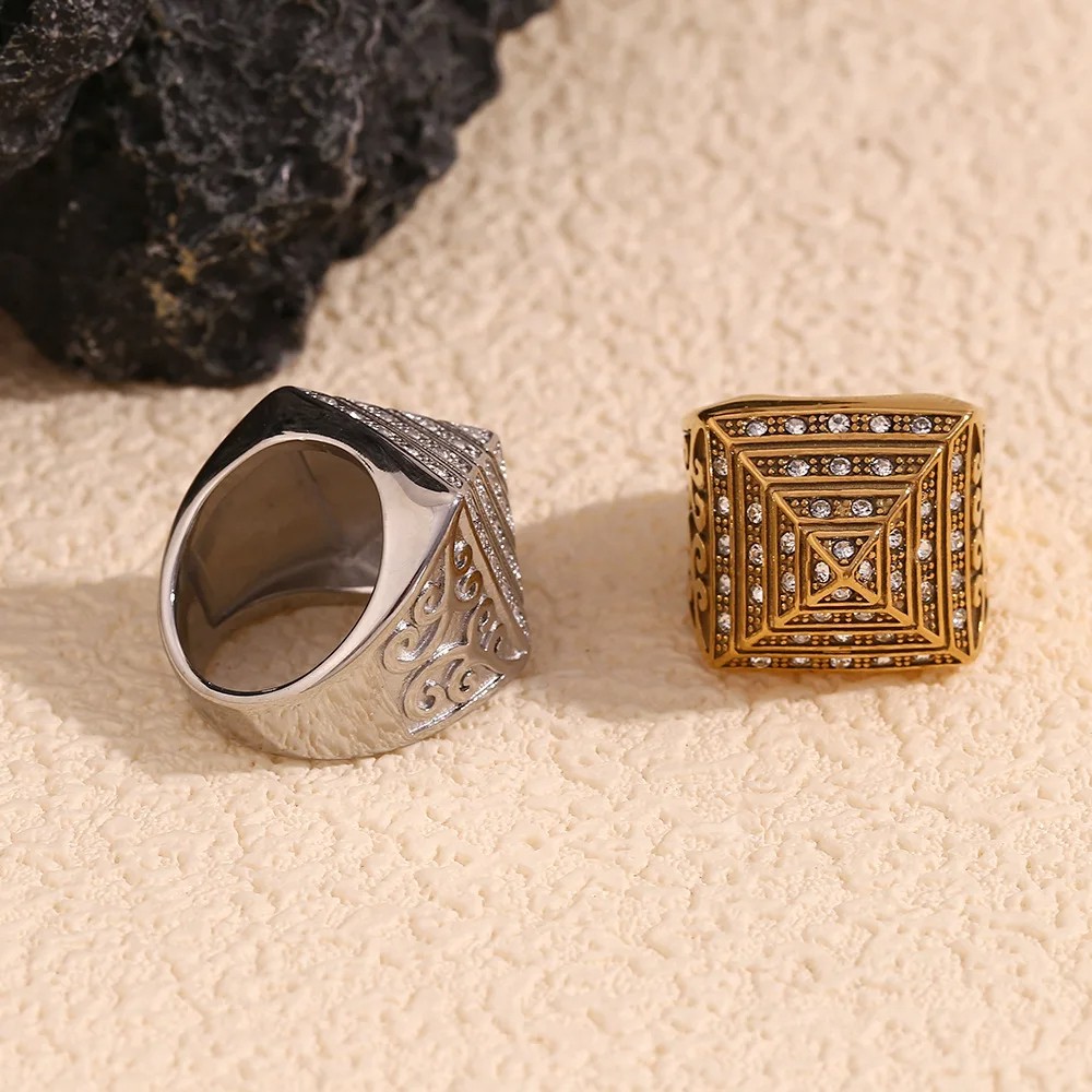 MamacitaSlay New In Vintage Four Story Pyramid Vine Waterproof Men’s Ring