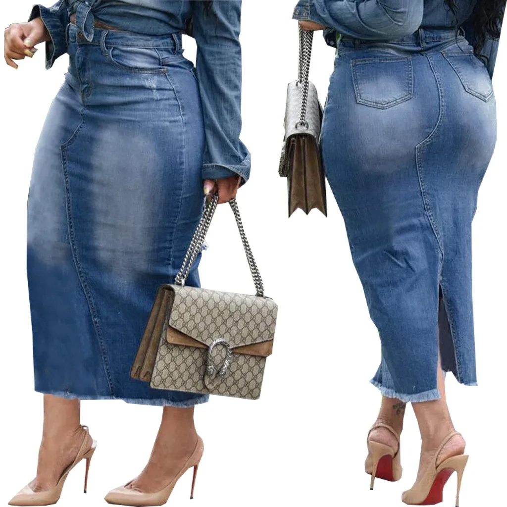Plus Size Denim Skirts