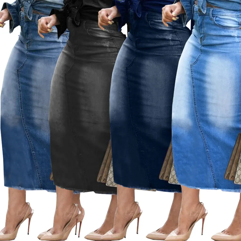 Plus Size Denim Skirts