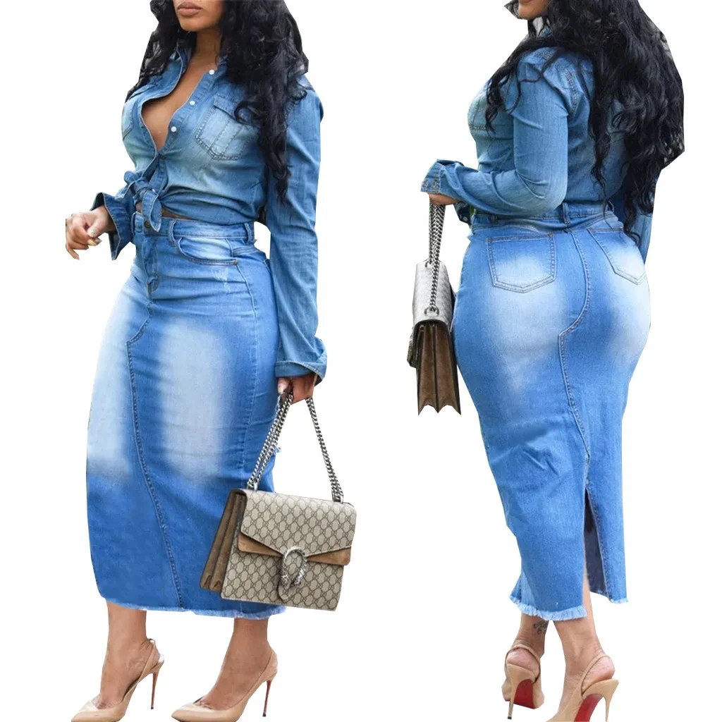 Plus Size Denim Skirts