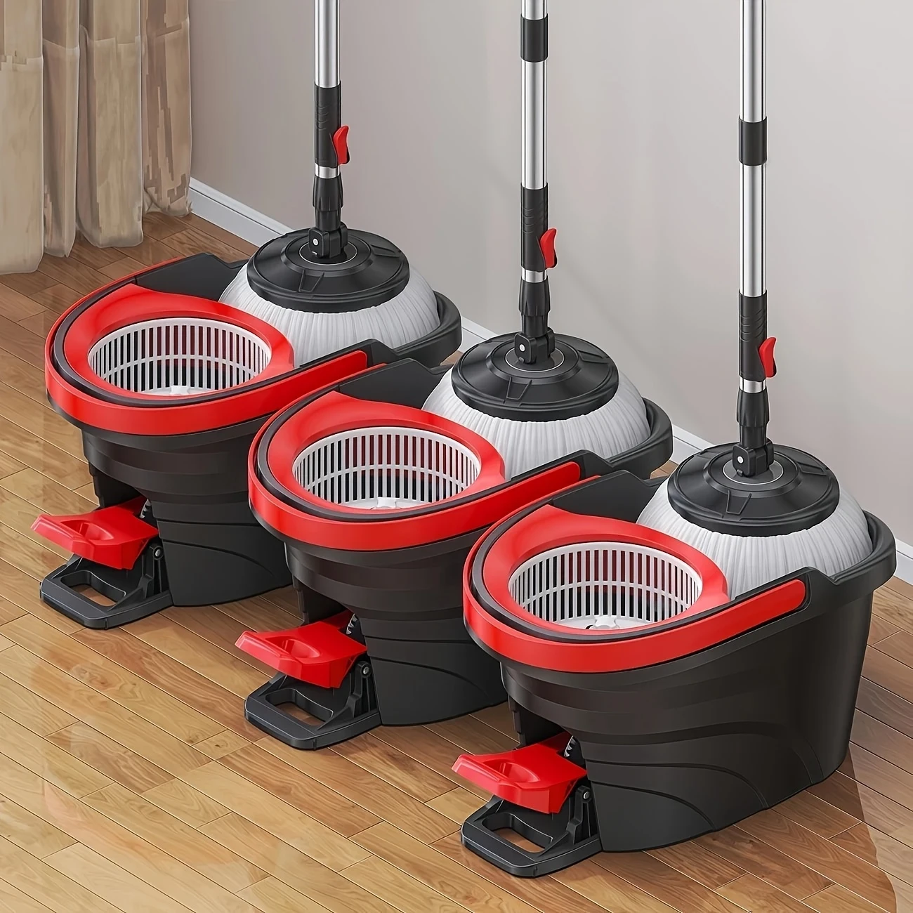 360° Rotating Mop with Telescopic Pole and Dual-Drive Floor Mop Bucket Set