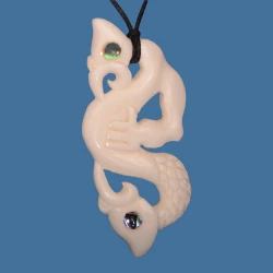 Bone Double Manaia Pendant