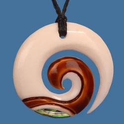 Bone Koru Stained Pendant