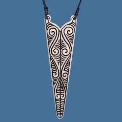 Bone Pendant with Tā Moko Inspired Pattern