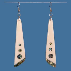 Bone Drop Earrings With Pāua Shell Inlay