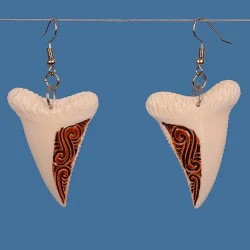 Faux shark tooth Bone Drop Earrings