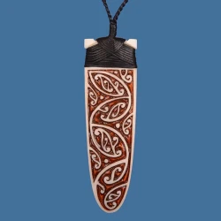 Kowhaiwhai Design Stained Bone Toki