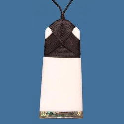 Bone Toki with Paua Pendant - Medium