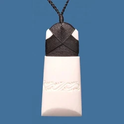 Bone Engraved Toki Pendant - Medium