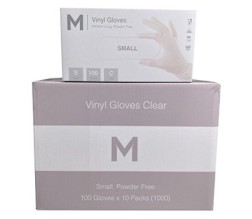 GLOVES VINYL POWDER FREE CLEARSMALL 100s/PKT(MATT)