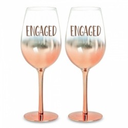 Engagement Rose Gold Ombre Wine Set 430ml