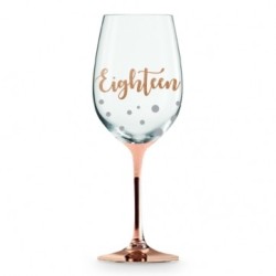 18 ROSE GOLD STEM WINE GLASS 430ML