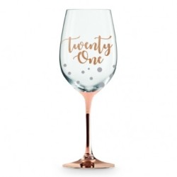 21 ROSE GOLD STEM WINE GLASS 430ML