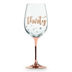 30 ROSE GOLD STEM WINE GLASS 430ML