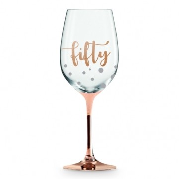 50 ROSE GOLD STEM WINE GLASS 430ML