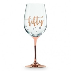 50 ROSE GOLD STEM WINE GLASS 430ML