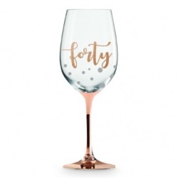 40 ROSE GOLD STEM WINE GLASS 430ML