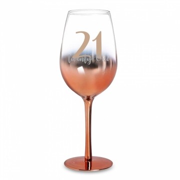 21 ROSE GOLD OMBRE WINE GLASS 430ML
