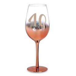 40 ROSE GOLD OMBRE WINE GLASS 430ML