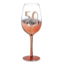 50 ROSE GOLD OMBRE WINE GLASS 430ML