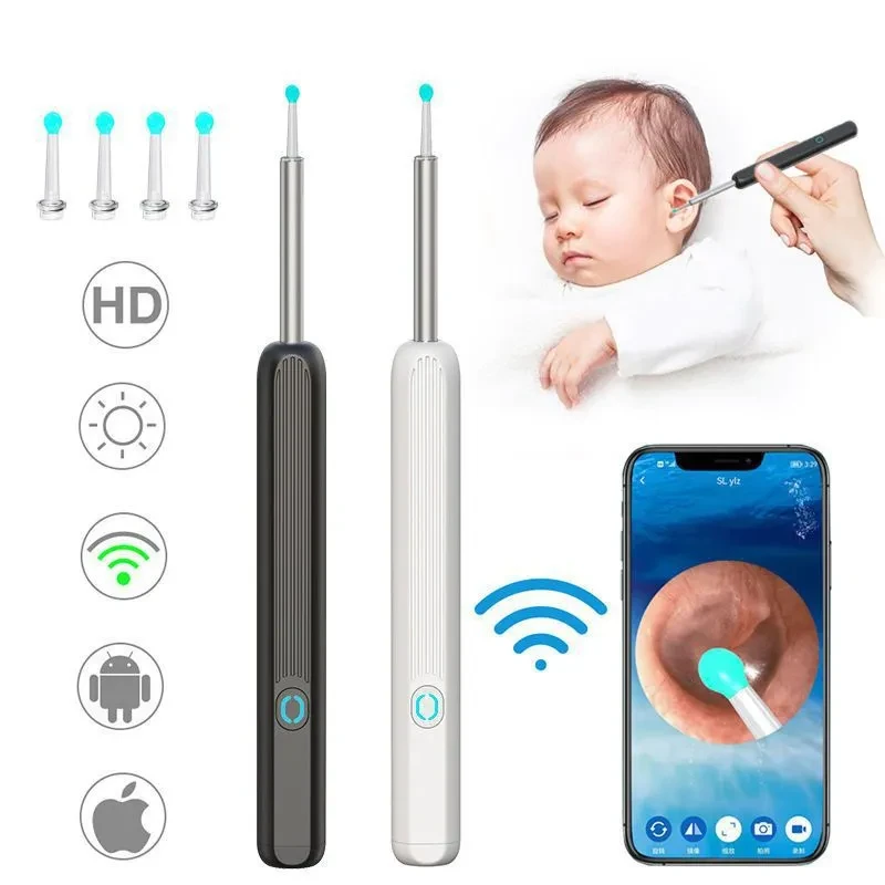 Visual Otoscope HD Ear Pick Picking Endoscope Earwax Cleaning Intelligent Earpick
