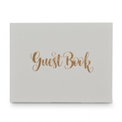 GUEST BOOK WHITE & GOLD 27X19CM