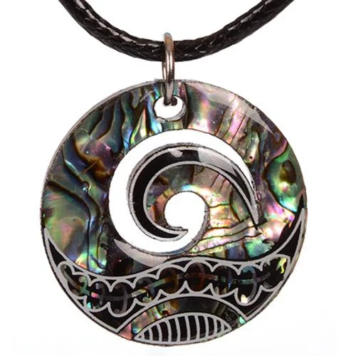 Pāua Fancy Koru Pendant
