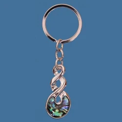 Pāua Double Twist Keyring