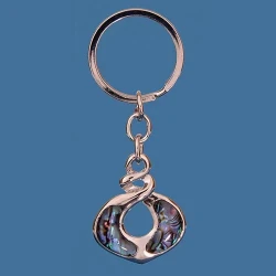 Pāua Double Twist Keyring