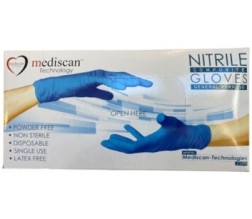 GLOVES NITRILE COMPOSITE P/FREE BLUE SML 100s/PKT (MEDISCAN)