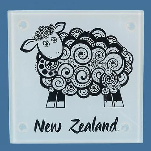 Glass Sheep Coaster Set