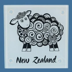 Glass Sheep Coaster Set