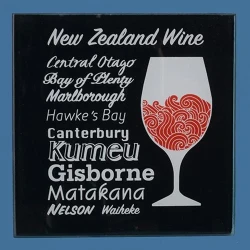 Glass NZ Wine Coaster Set