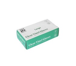 GLOVES VINYL POWDER FREE CLEAR LARGE 100s/PKT (ESSENTIALS)