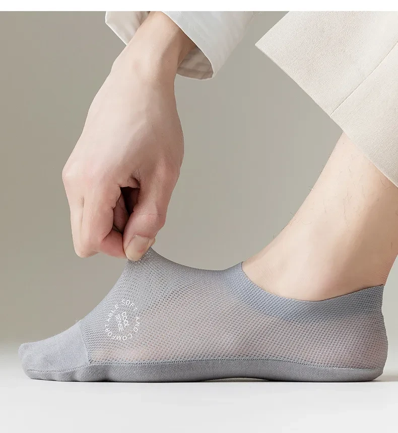 Ultra Thin Liner Socks Non Slip ComBed Cotton No Show Socks 3 packs