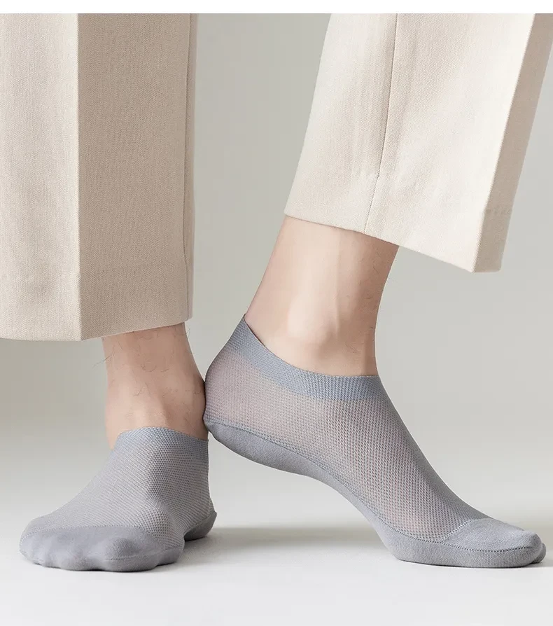 Ultra Thin Liner Socks Non Slip ComBed Cotton No Show Socks 3 packs