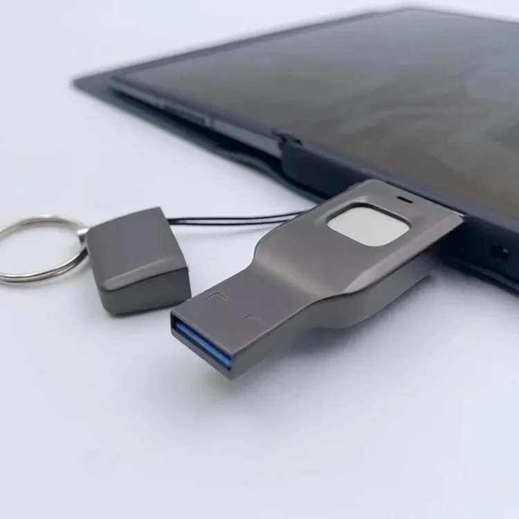 Fingerprint USB Disk Encrypted Data Security Computer Cellphone Dual-use