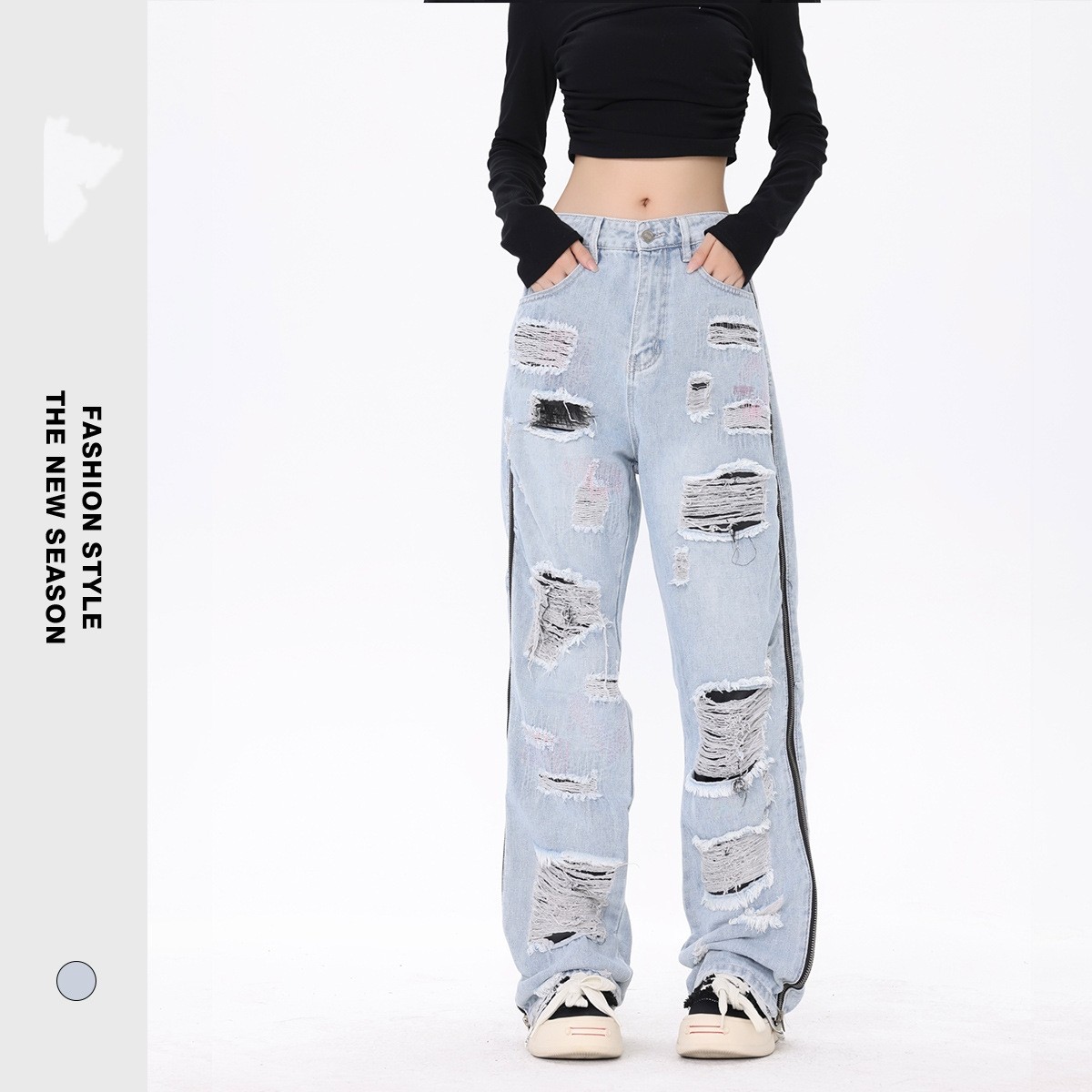 plus size distressed ripped jeans