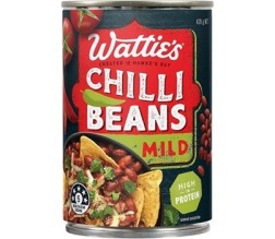 CHILLI BEANS IN MILD 420GM (WATTIES 26824)