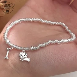 925 Silver Puppy Bone Bracelet for Women – Charming Dog-Inspired Jewelry | Perfect Gift for Female Friends, Graduations & Weddings
