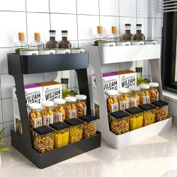 Kitchen Shelf Countertop Double-layer Household Multifunctional