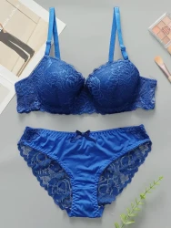 Sexy Lace Push-Up Bra & Thong Set for Women – Ultra-Thin, Underwire Support | Elegant Lingerie Set for NZ Women in Nylon Blend