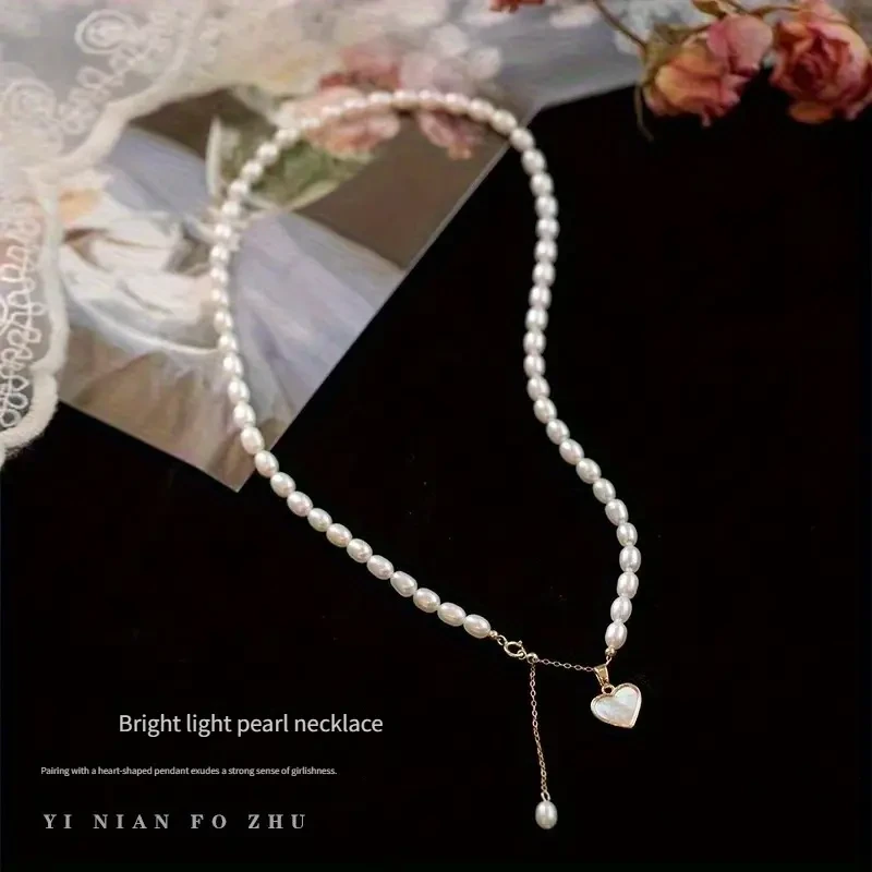 Luxury Shell Pearl Necklace – Natural Irregular Beads in Exquisite French Light Luxury Design | Elegant Women’s Necklace