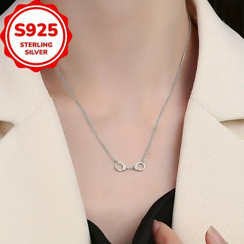 S925 Pure Silvery Korean Style Sweet Lock Necklace – Minimalist Retro Clavicle Chain | Trendy Fashion Jewelry for Women